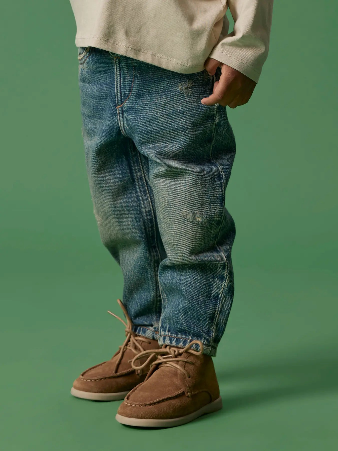 Jeans Tapered Vintage Medium Blue Denim
