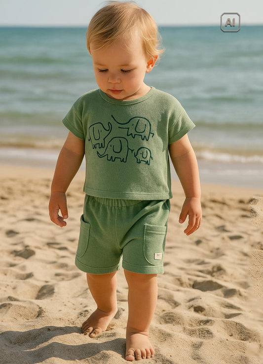 Bio Bamboo 2-teiliges Set Grün