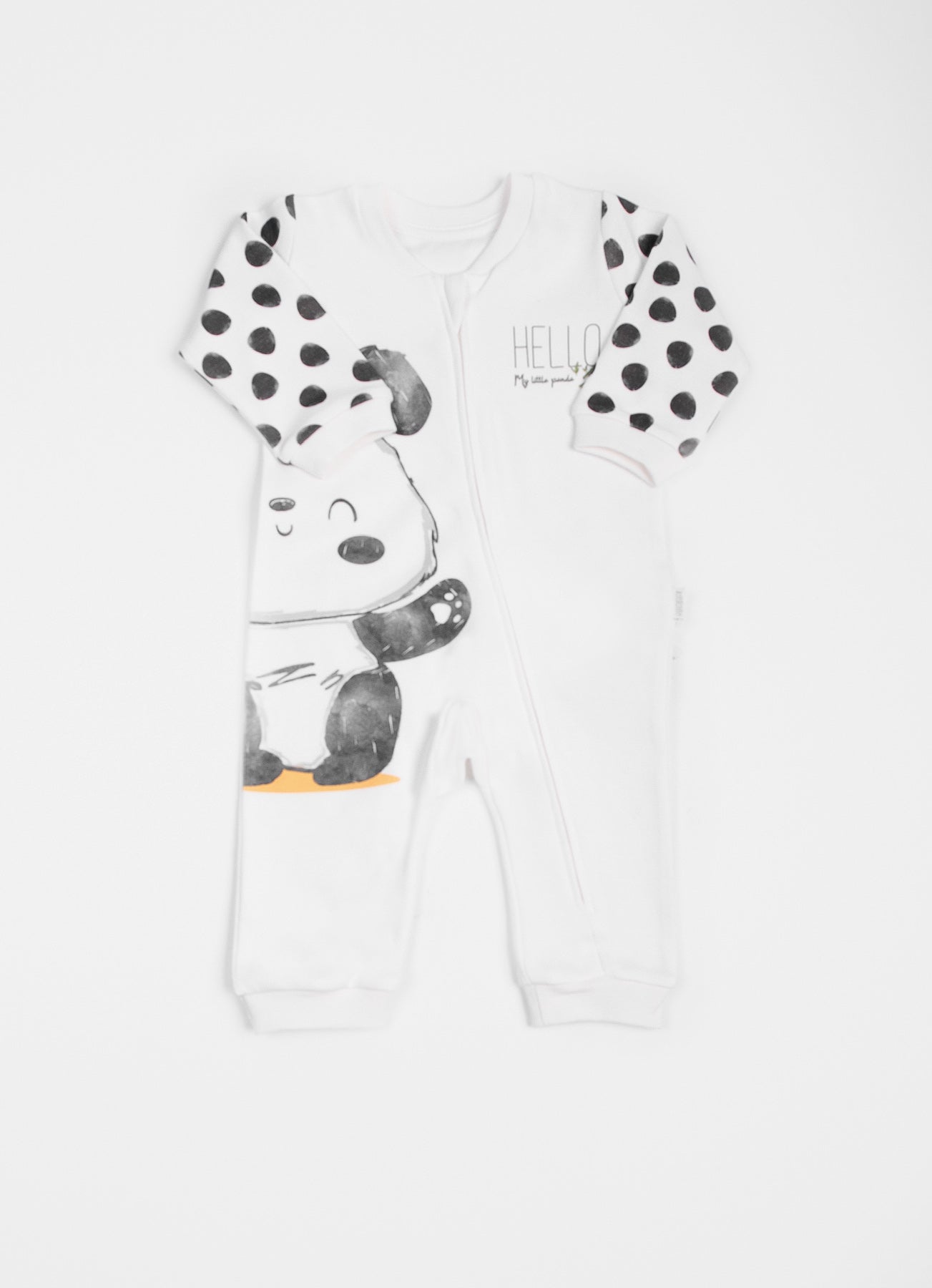 Organic Strampler mit Reißverschluss Panda