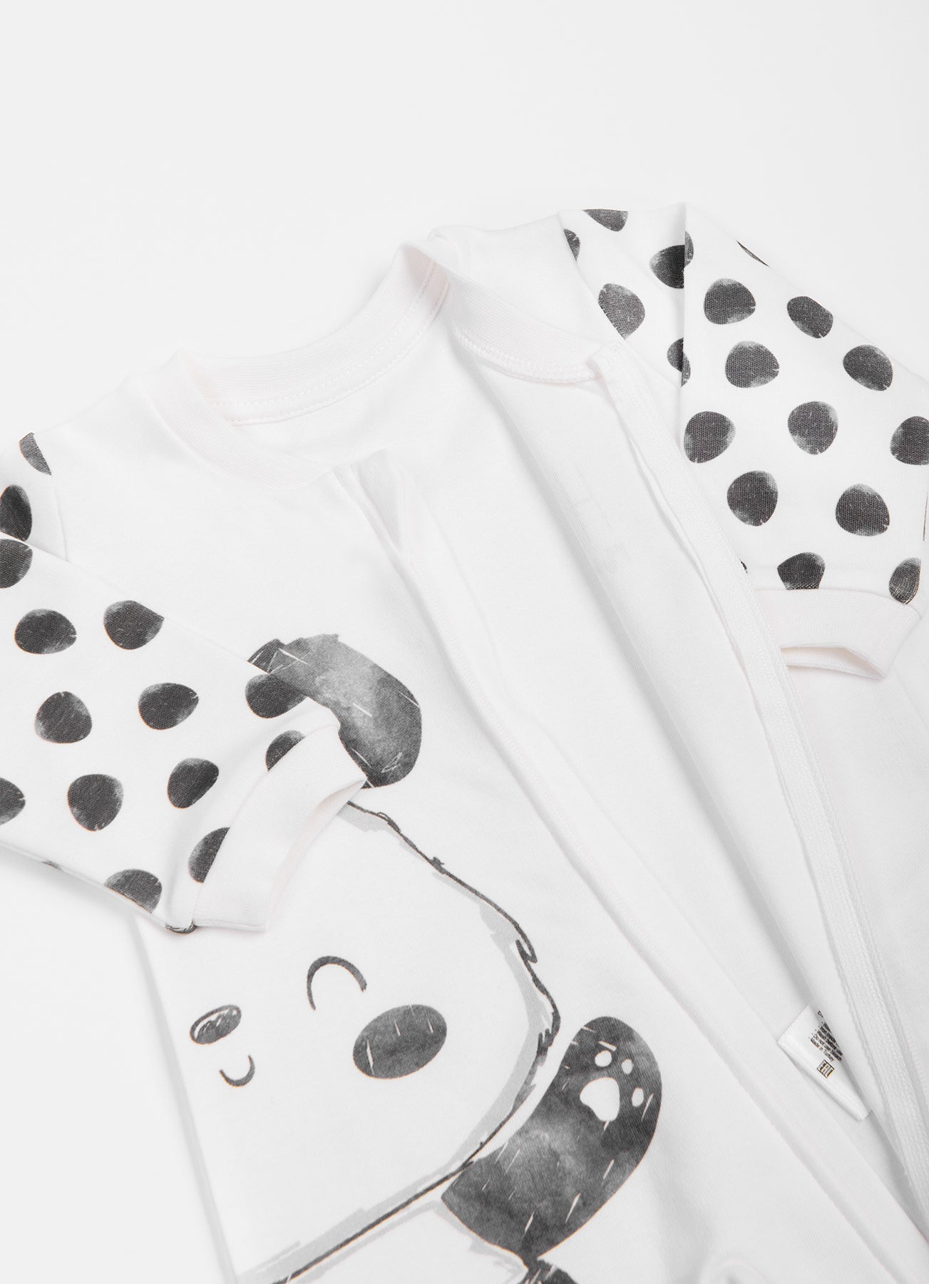 Organic Strampler mit Reißverschluss Panda