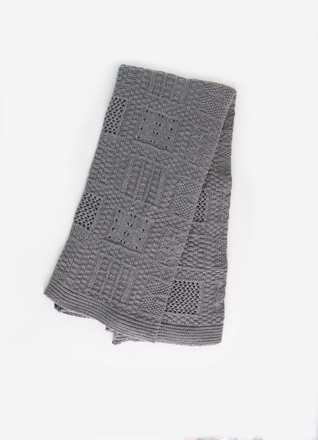 Organic Baumwolle Strickdecke Grau