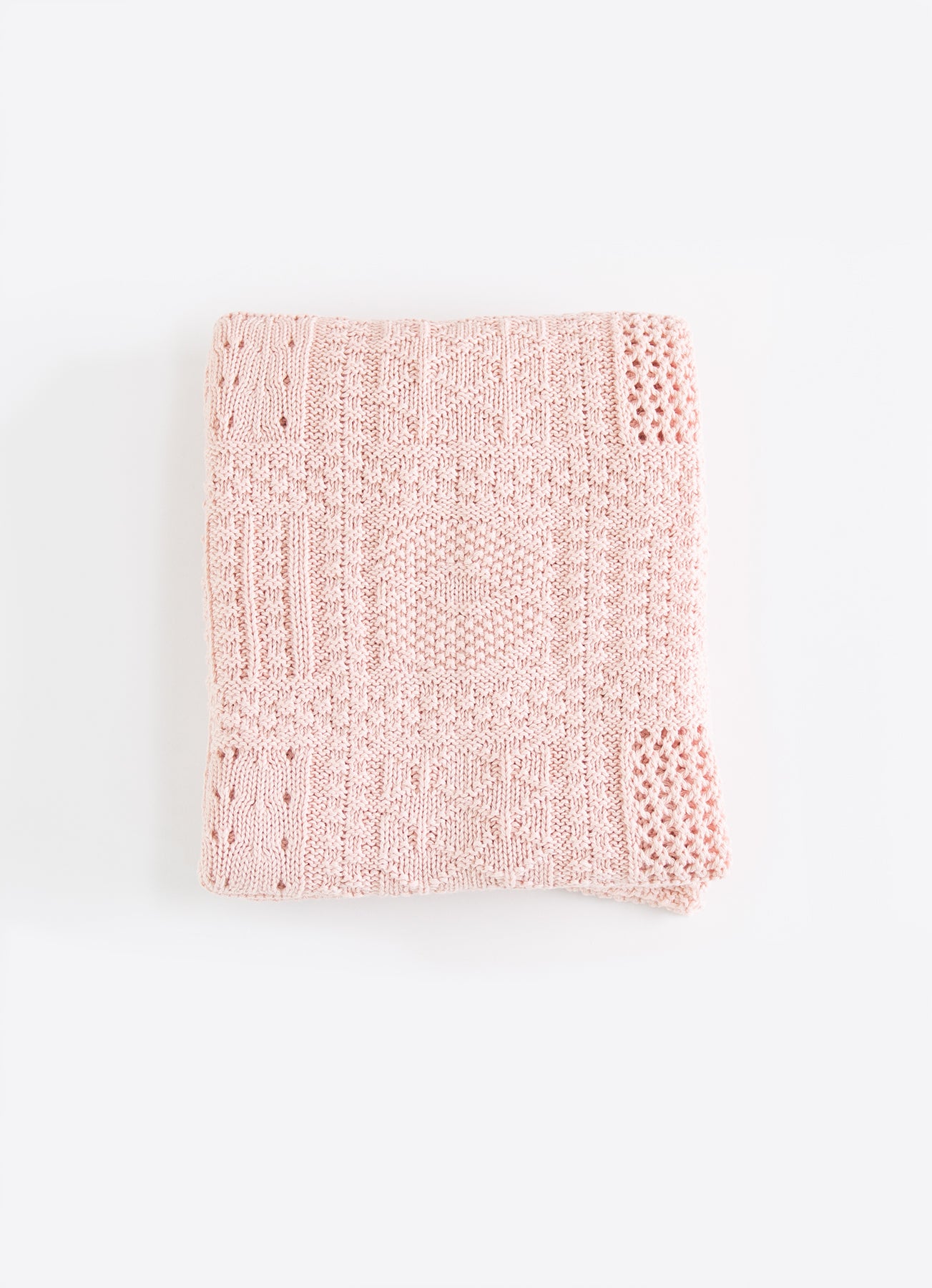 Organic Baumwolle Strickdecke Panel Rosa