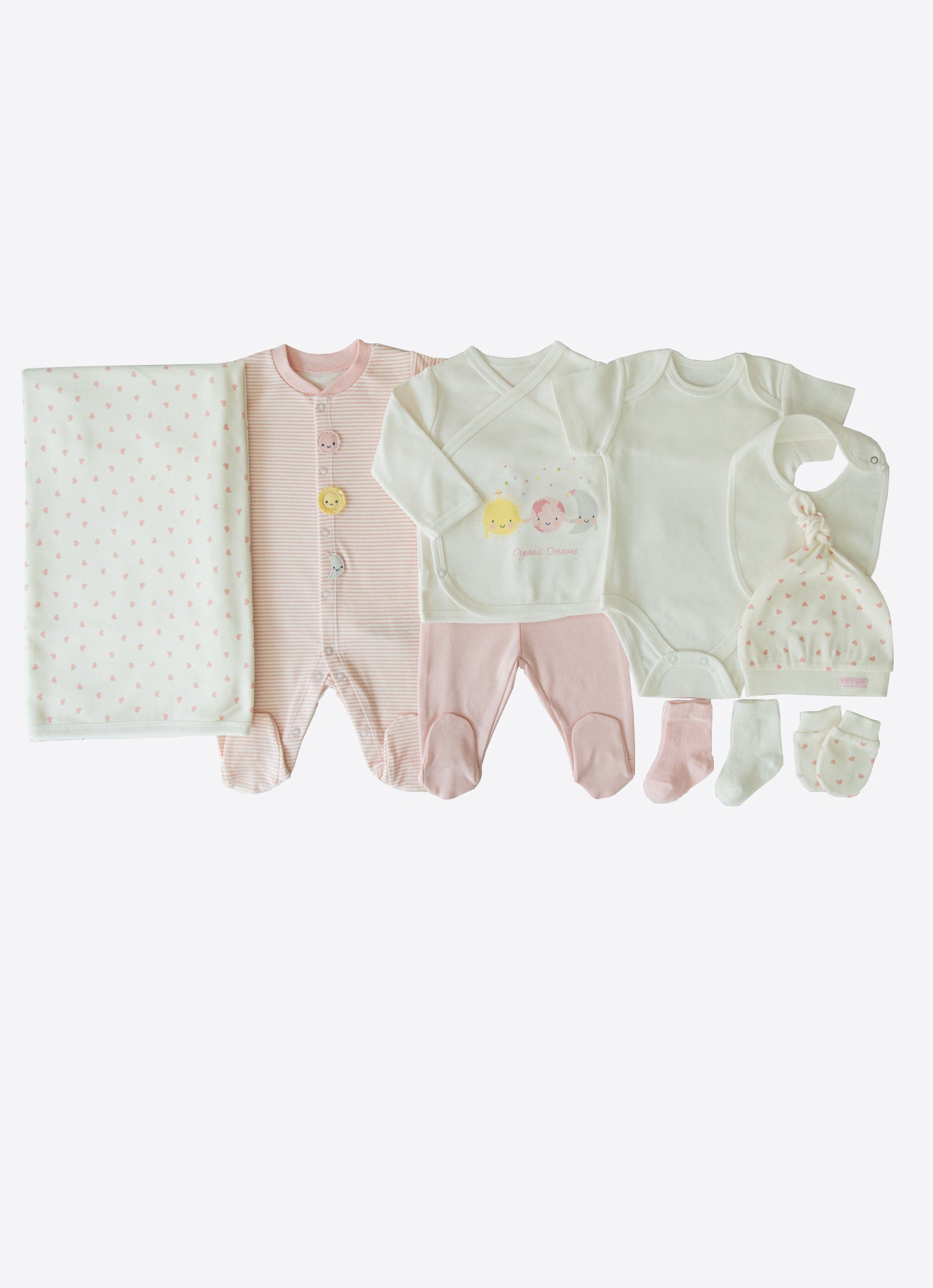 Organic New Dreams 10-teiliges Newborn Set Rosa