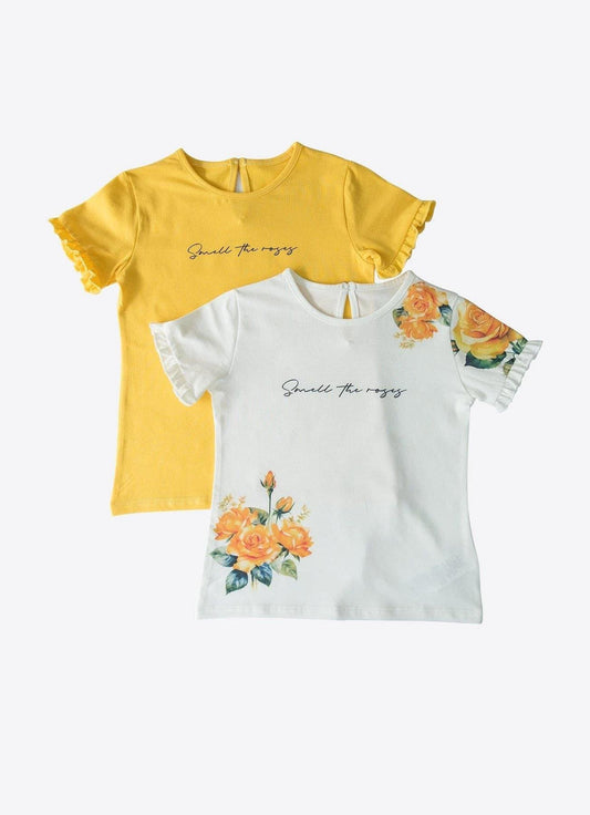 Bio T-Shirt Roses 2-Teiliges Set