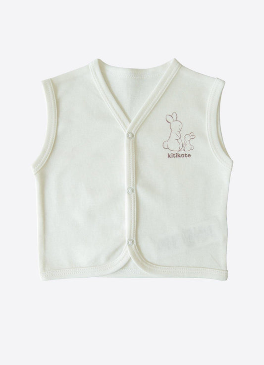 Organic New Basic Weste Weiß Ecru