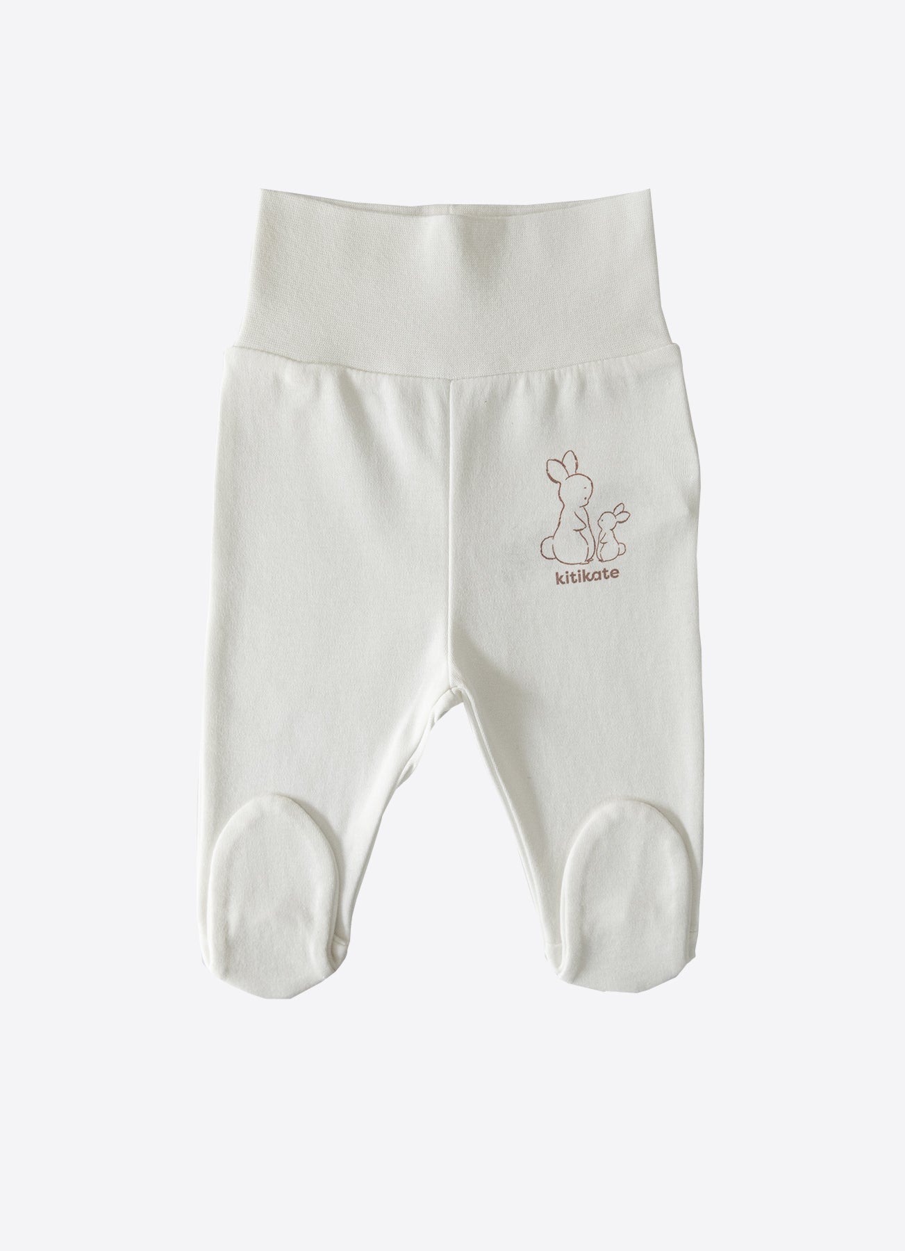 Organic New Basic Hose mit Füßchen Weiß Ecru