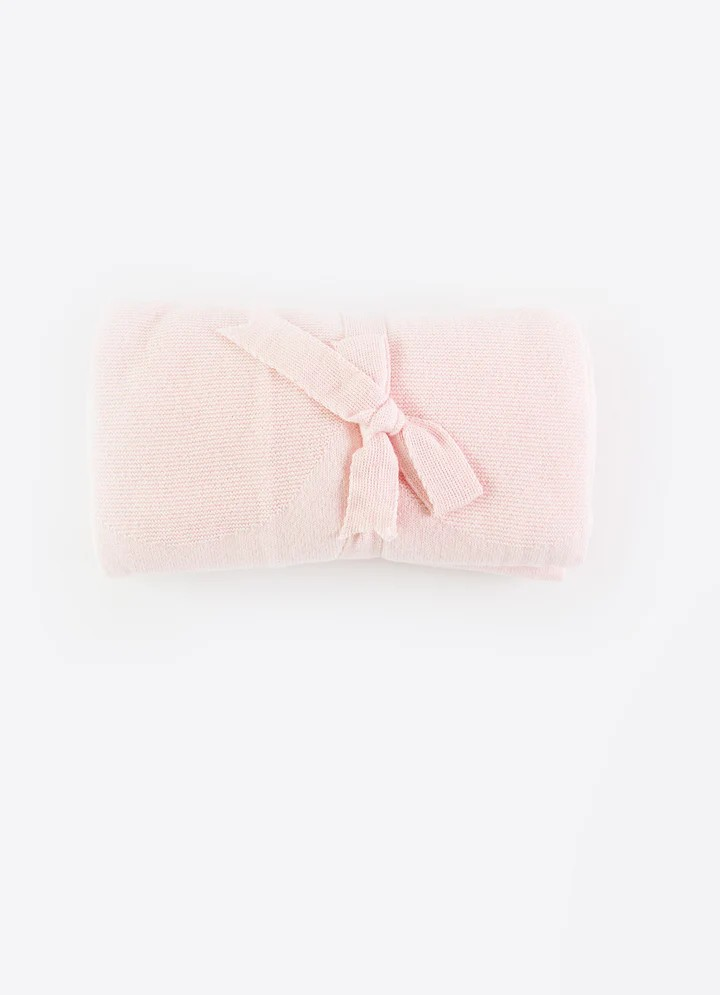 Organic Srickdecke Ruffeled 90x100 cm Rosa