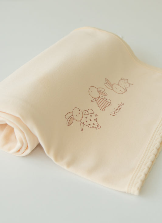 Organic New Basic Decke 2-lagig Weiß Ecru und Beige Natur