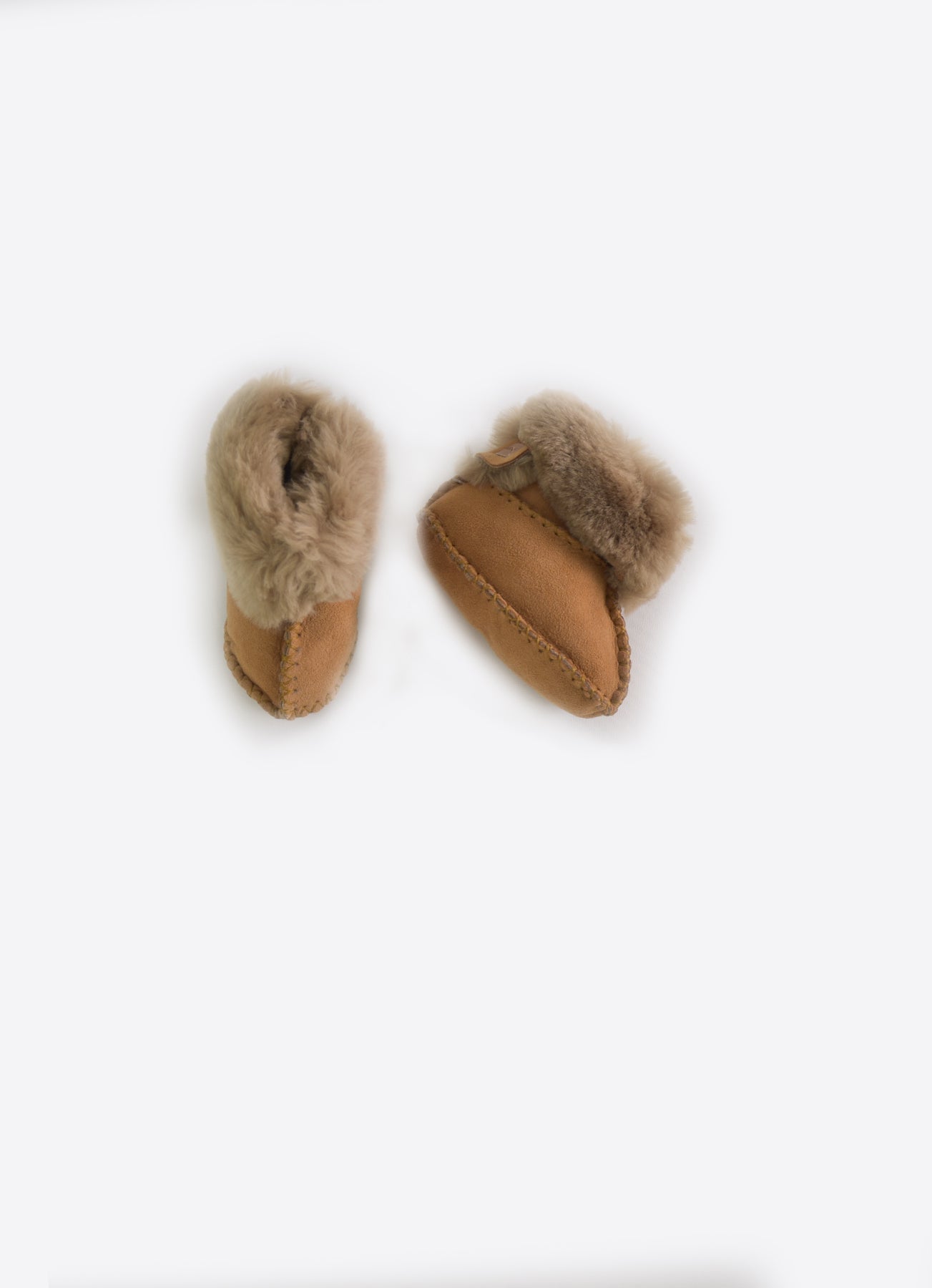 Booties Leder Braun (echtes Lammfell)