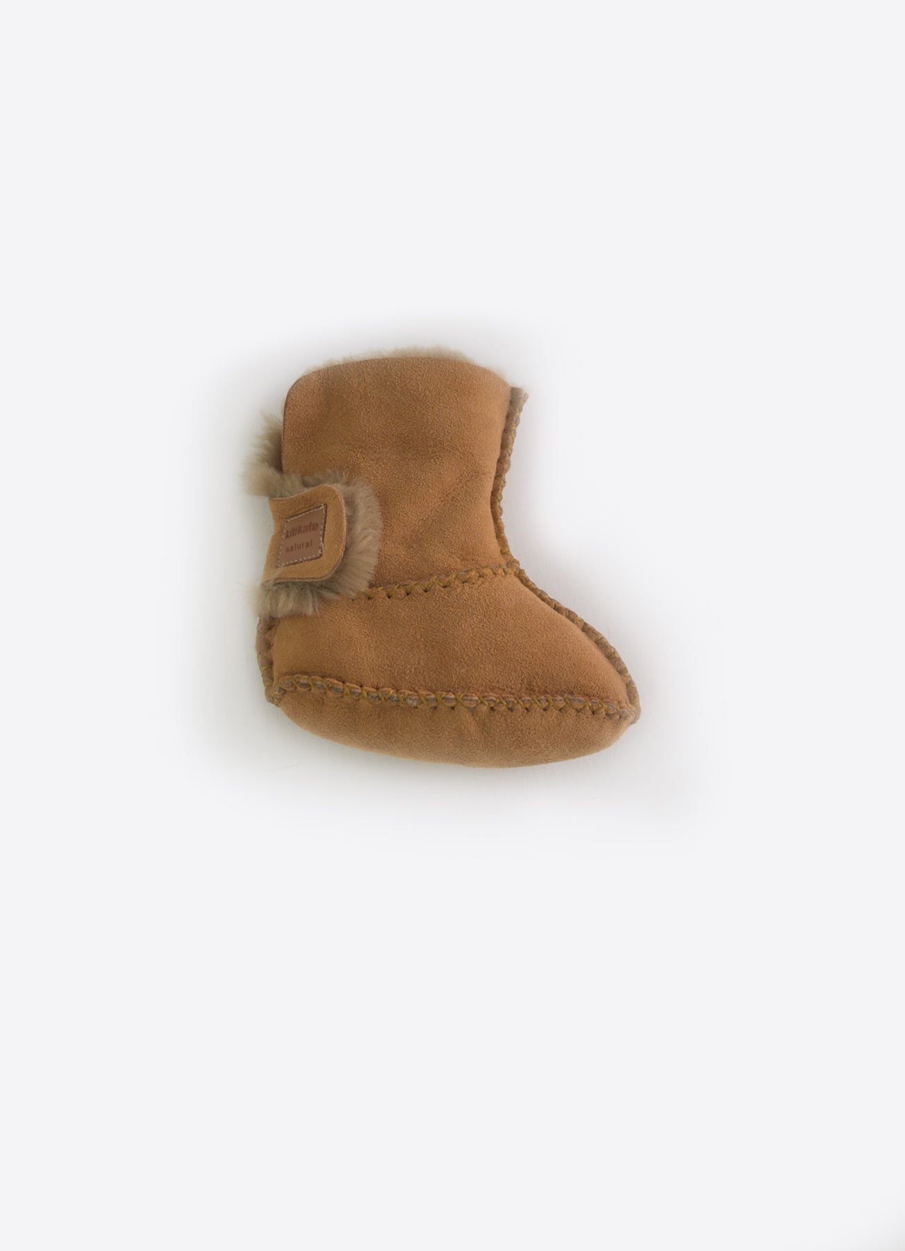Booties Leder Braun (echtes Lammfell)