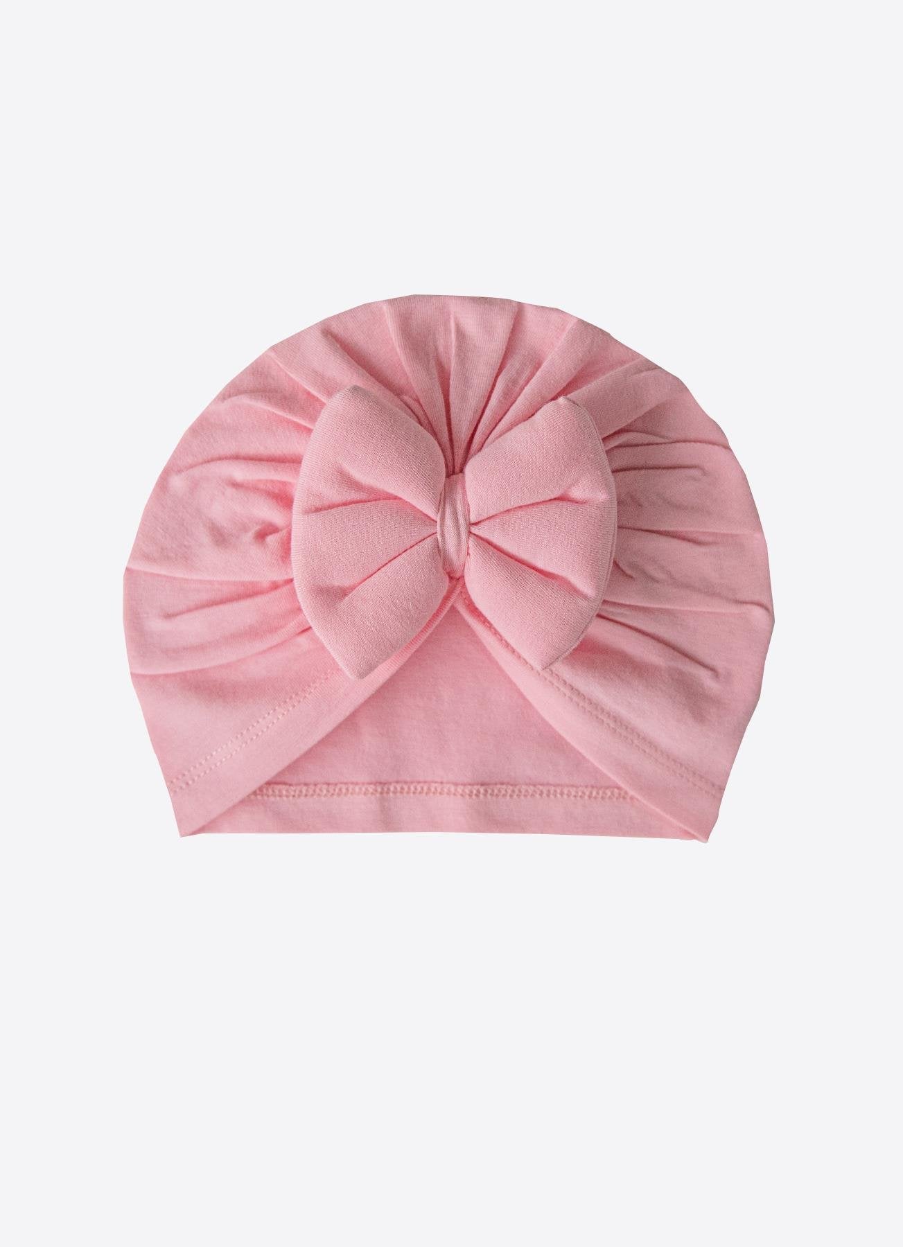 Organic Mütze mit Schleife Rosa