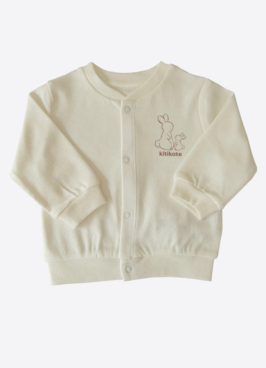 Organic New Basic Cardigan Weiß Ecru