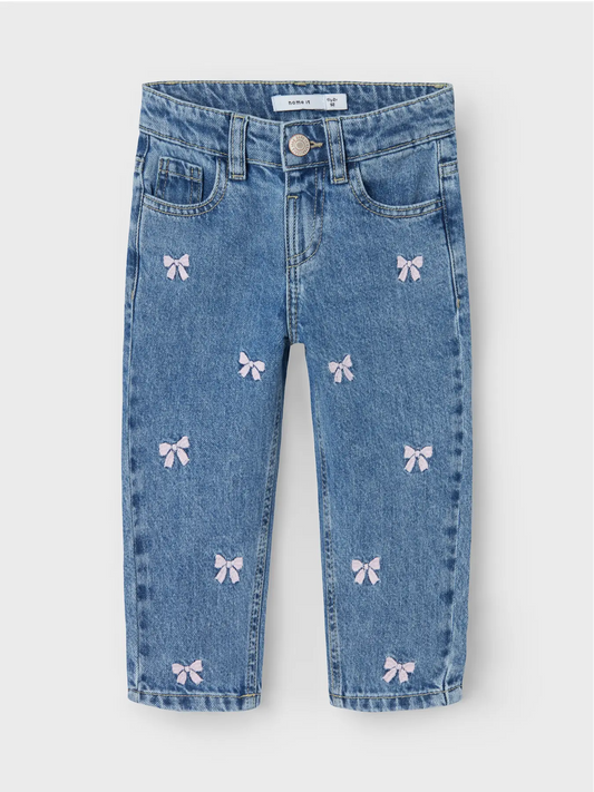Jeans Mom Medium Blue Denim BOWS