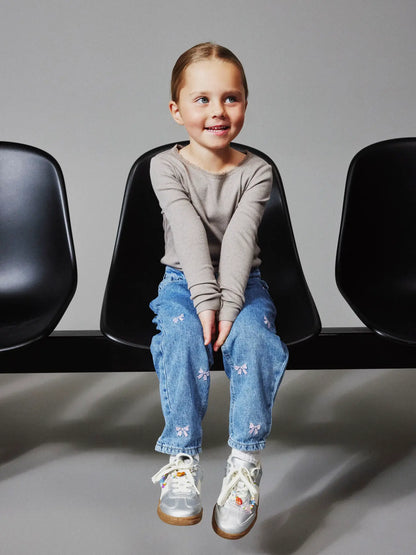 Jeans Mom Medium Blue Denim BOWS