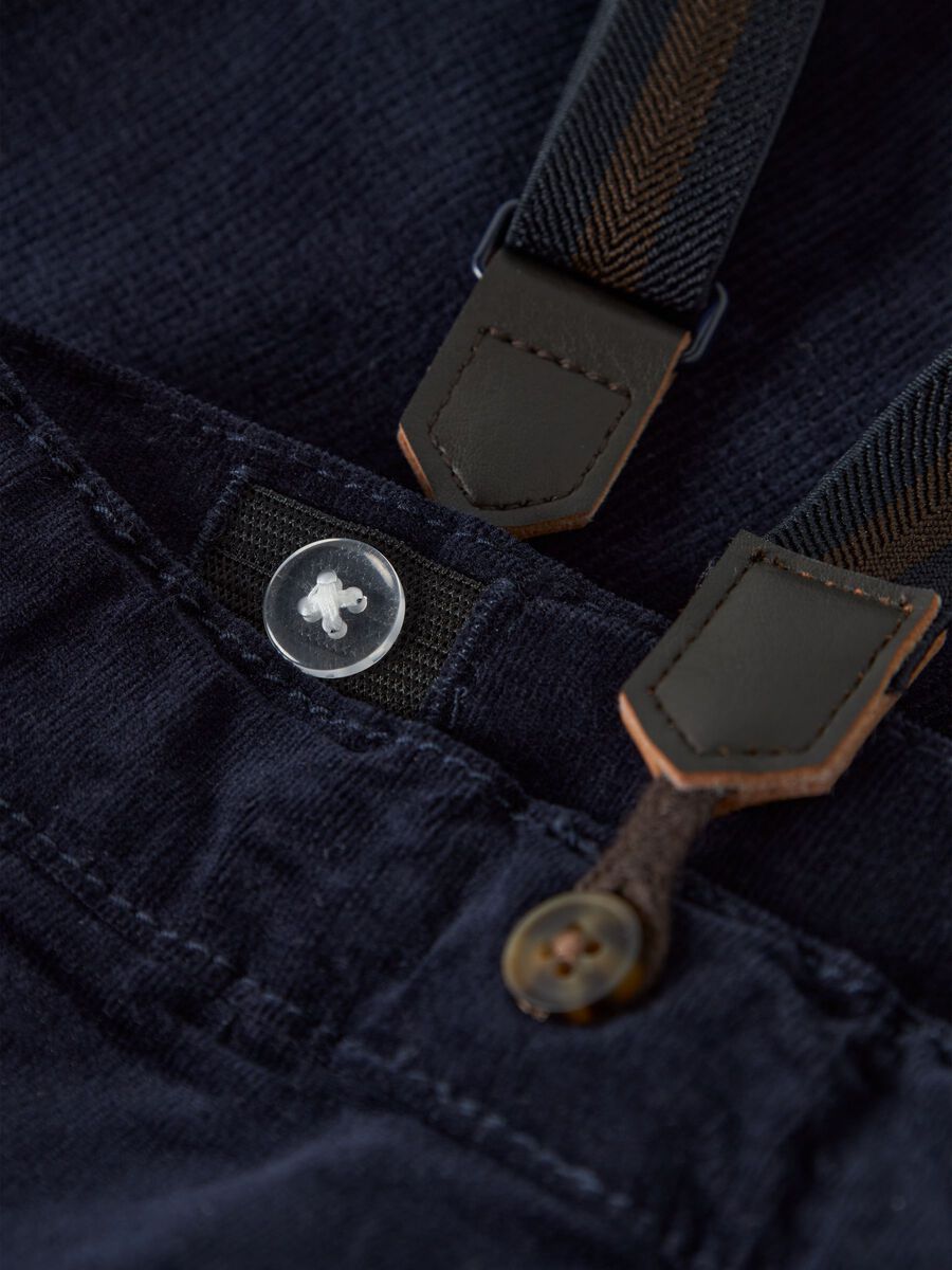 CORD HOSE MIT HOSENTRÄGER BEN NAVY BLAZER