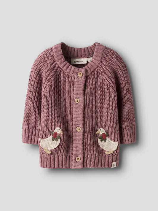 BAUMWOLL STRICKJACKE EMLEN NOSTALGIA ROSE