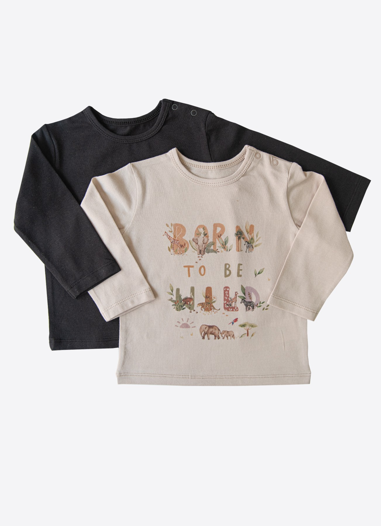Langarm Oberteil Wild 2er Set