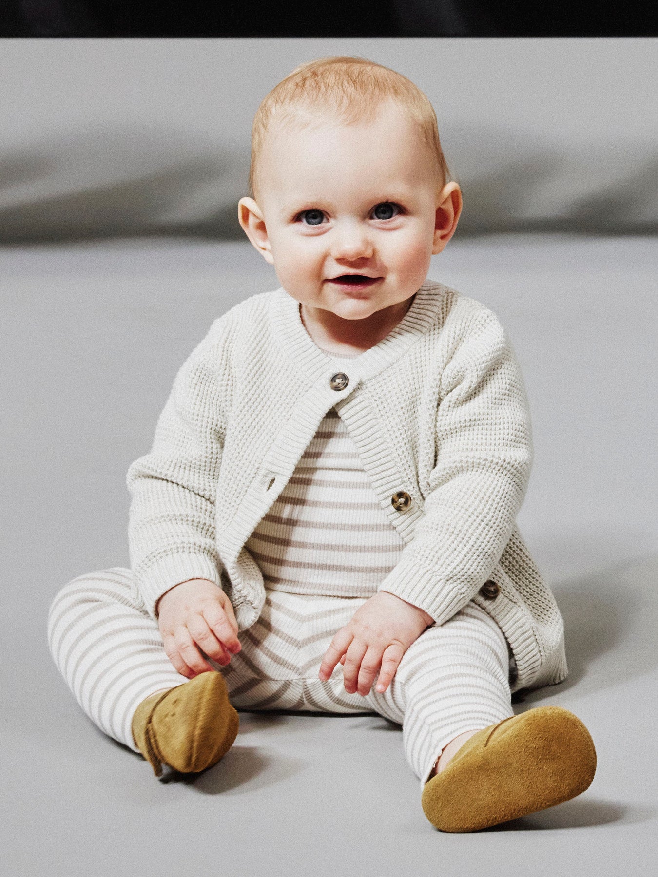 WAFFELSTRICK STRICKJACKE BUBBA PEYOTE MELANGE