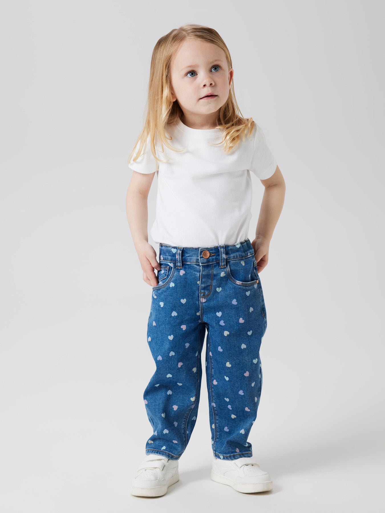 JEANS BELLA MOM DENIM HEARTS