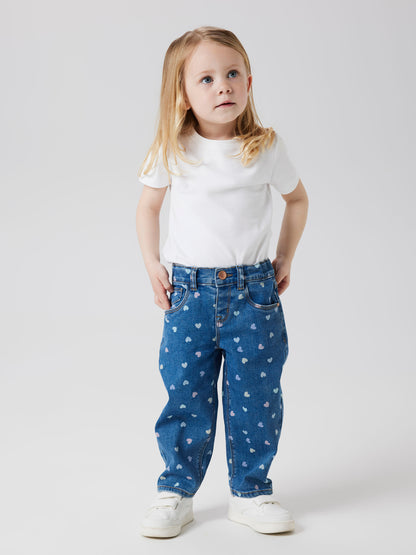 JEANS BELLA MOM DENIM HEARTS