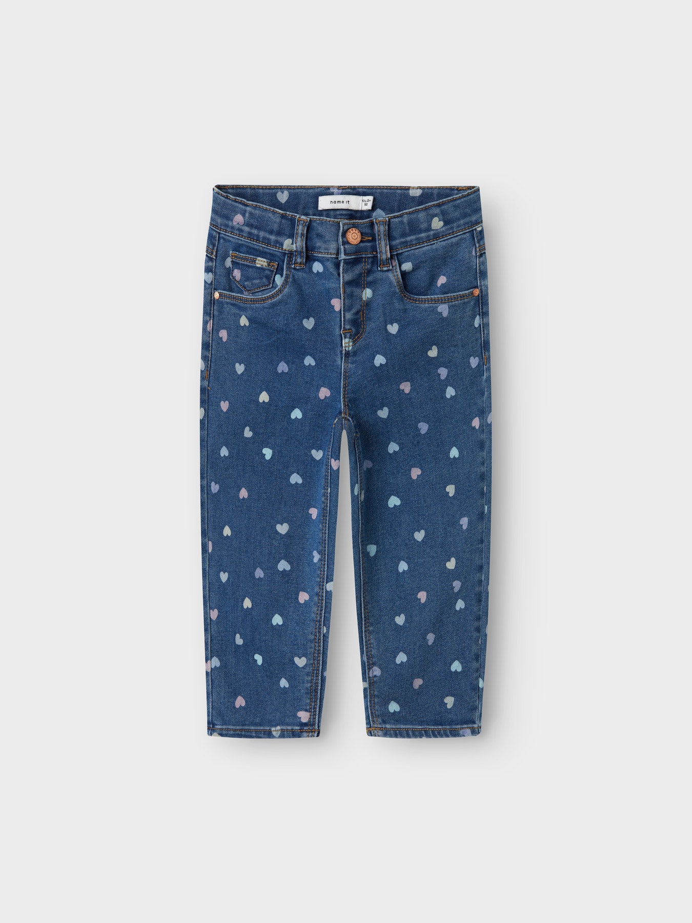 JEANS BELLA MOM DENIM HEARTS