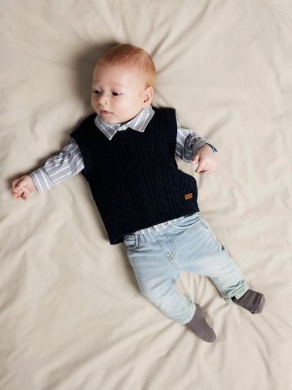 BIO-BAUMWOLL STRICK WESTE ROMAN NAVY BLAZER