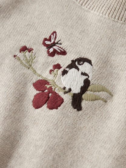 BIO-BAUMWOLL STRICKPULLOVER BIRD