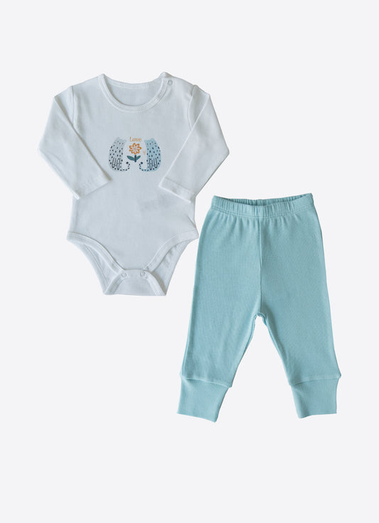Bio Flowers Lover 2-Teiliges Blau Set