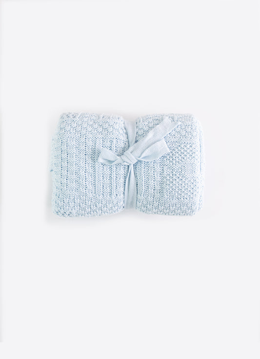 Organic Baumwolle Strickdecke Blau