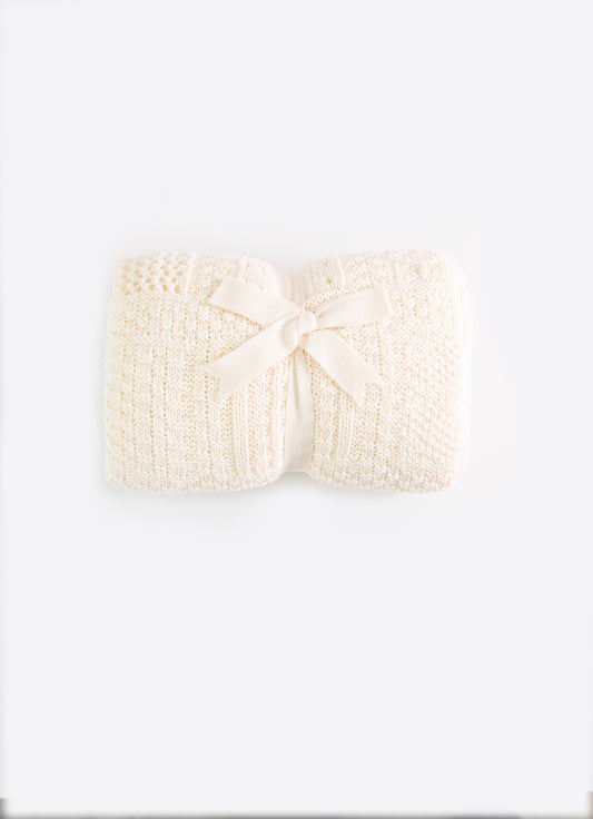 Organic Baumwolle Strickdecke Beige