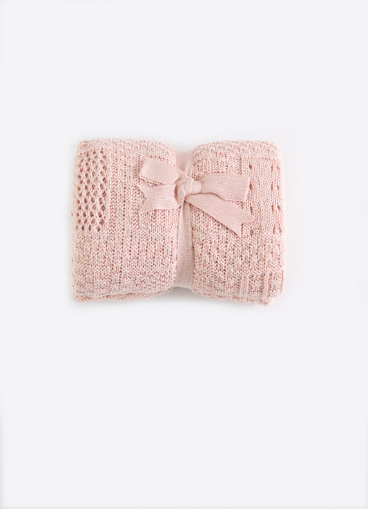 Organic Baumwolle Strickdecke Panel Rosa