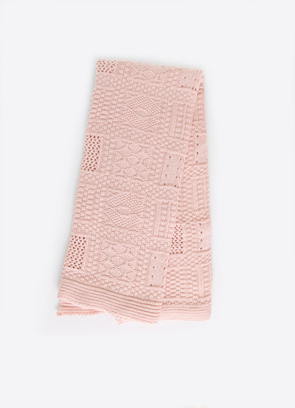 Organic Baumwolle Strickdecke Panel Rosa