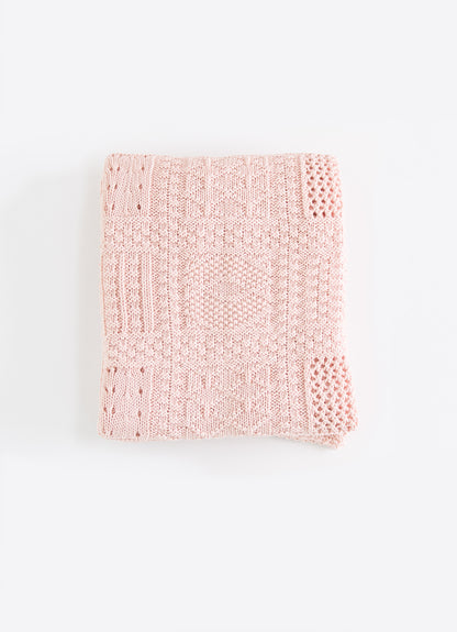 Organic Baumwolle Strickdecke Panel Rosa
