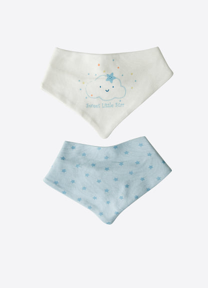 Organic New Dreams 2er-Set Dreieckslätzchen Blau