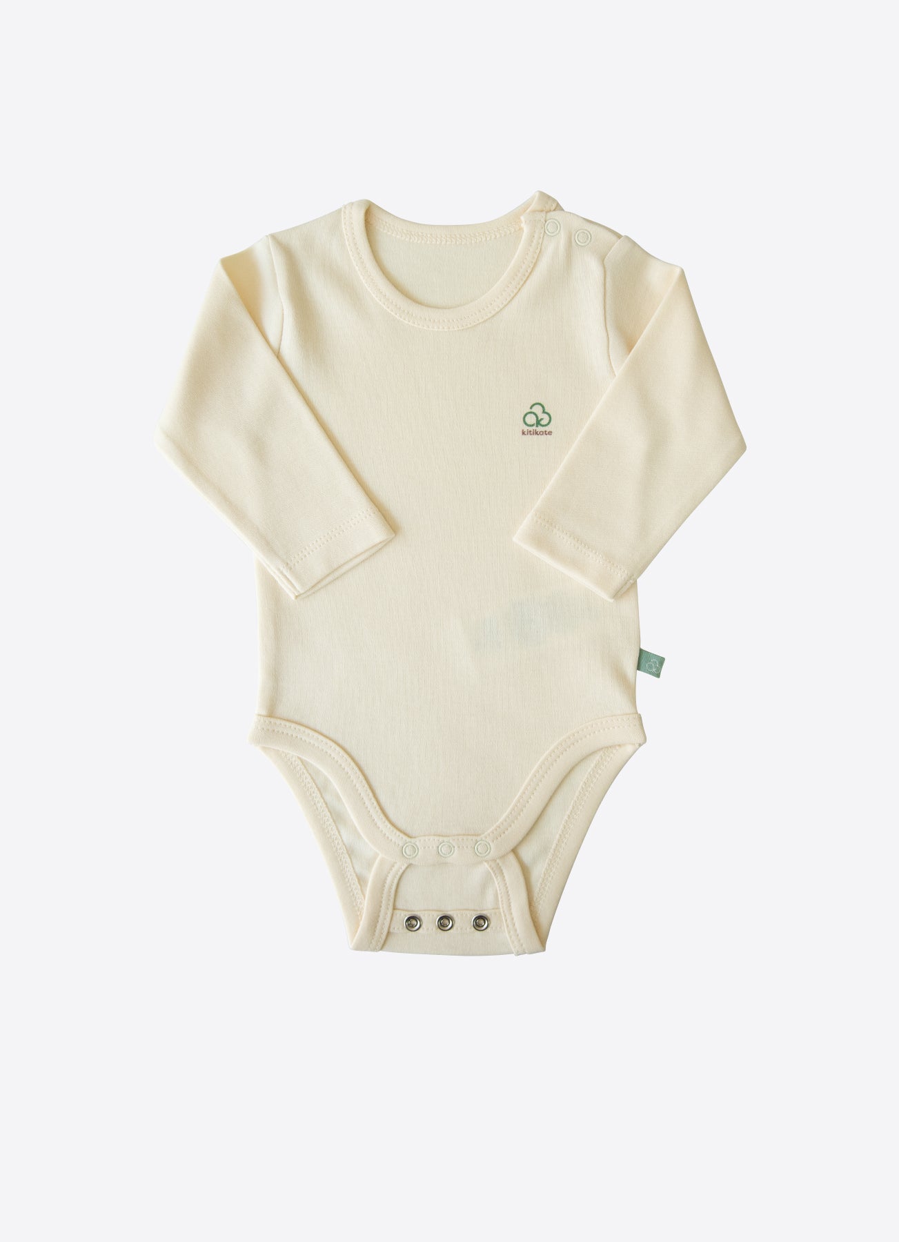 Organic New Basic Verlängerbares Langarm-Body Cremeweiß