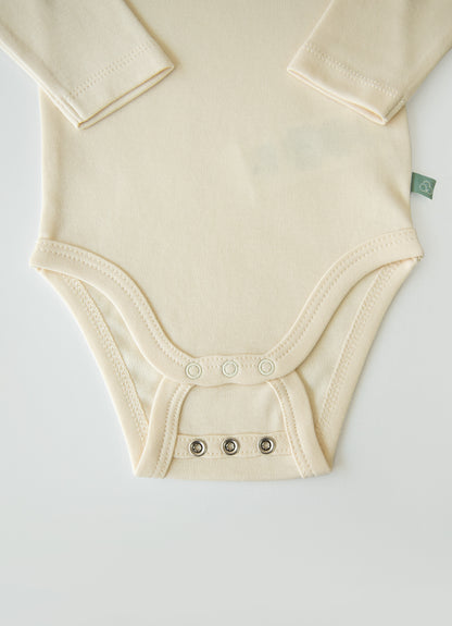 Organic New Basic Verlängerbares Langarm-Body Cremeweiß