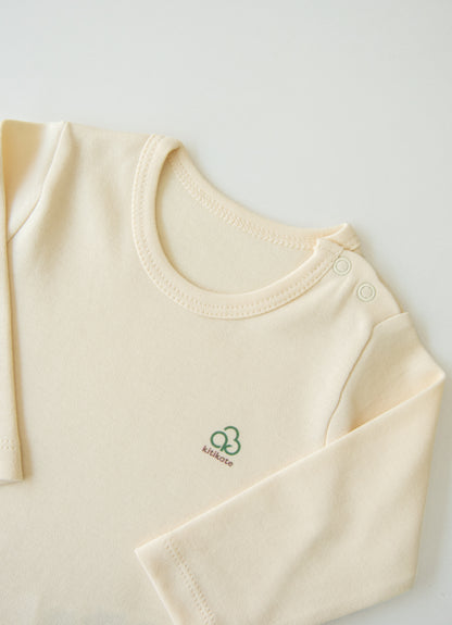 Organic New Basic Verlängerbares Langarm-Body Cremeweiß