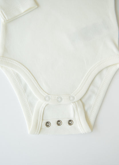 Organic New Basic Verlängerbares Langarm-Body Weiß