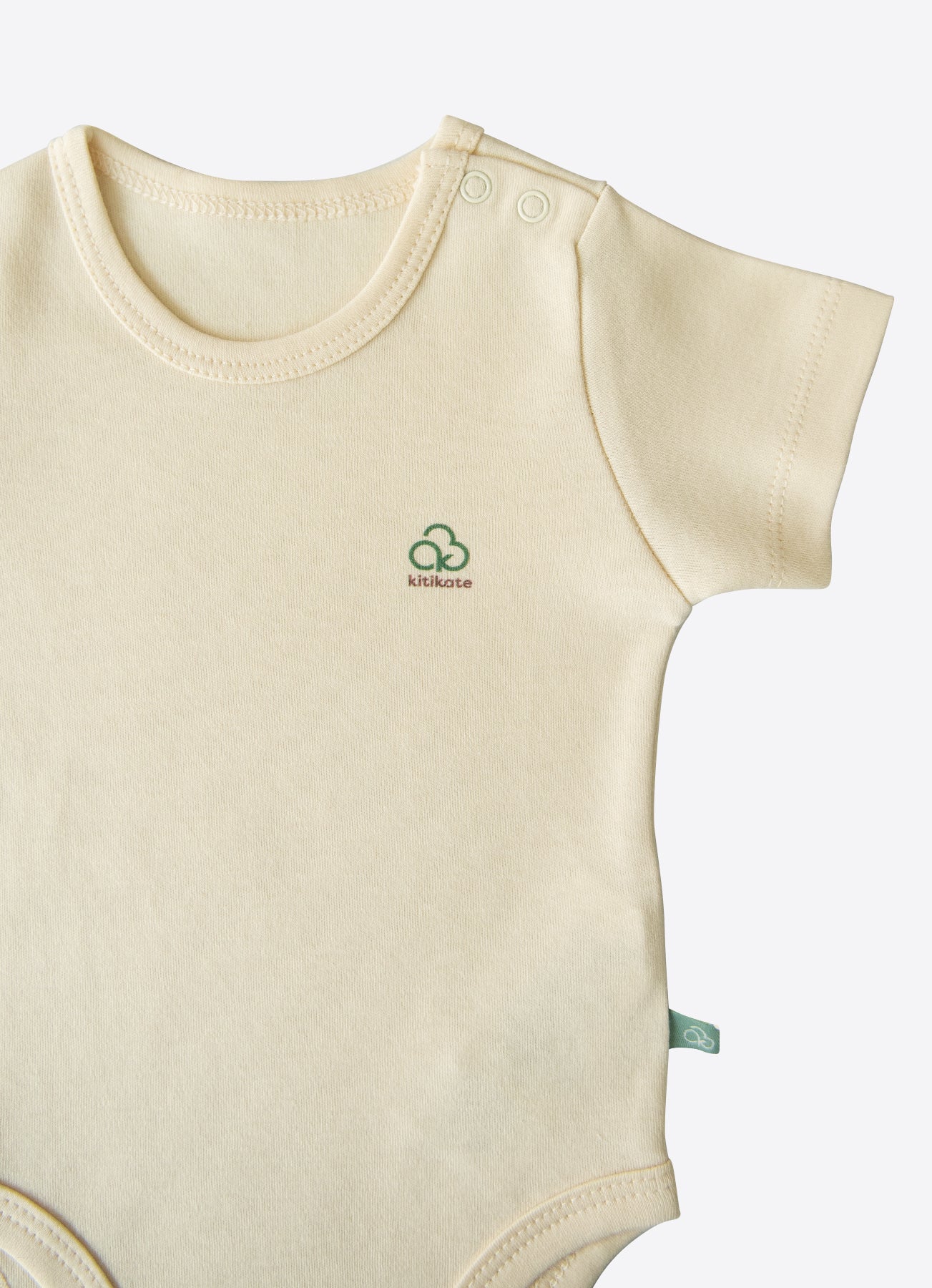 Organic New Basic Verlängerbares Kurzarm-Body Cremeweiß