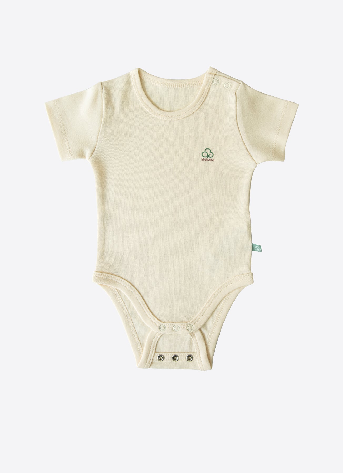 Organic New Basic Verlängerbares Kurzarm-Body Cremeweiß