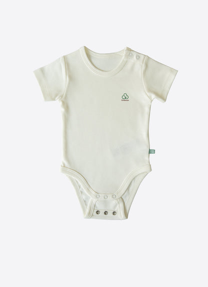Organic New Basic Verlängerbares Kurzarm-Body Weiß