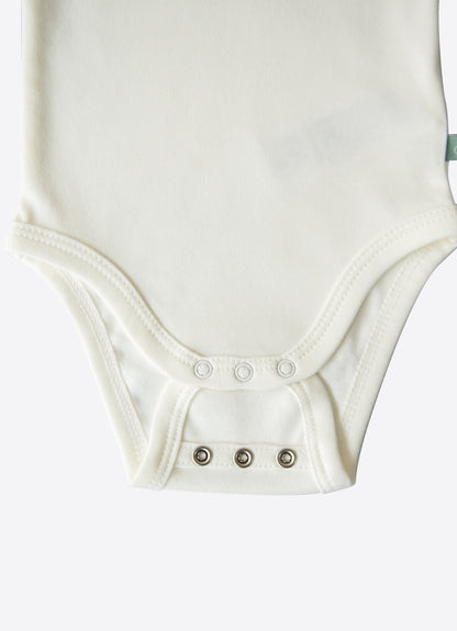 Organic New Basic Verlängerbares Kurzarm-Body Weiß