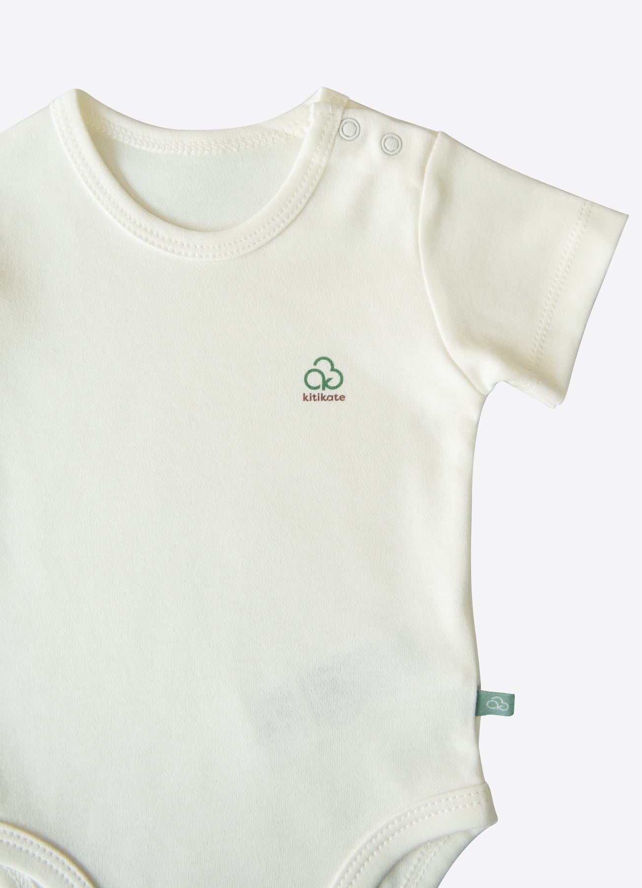 Organic New Basic Verlängerbares Kurzarm-Body Weiß