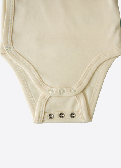 Organic New Basic Kurzarm Verlängerbares Wickel-Body Cremeweiß