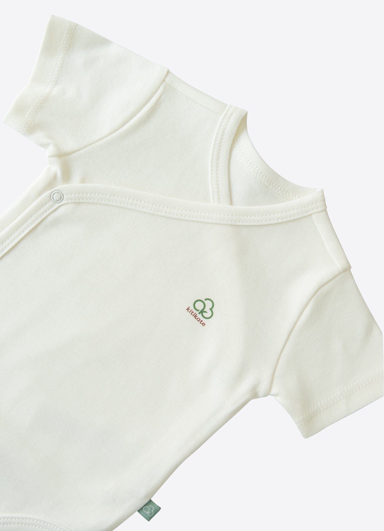 Organic New Basic Kurzarm Verlängerbares Wickel-Body Weiß