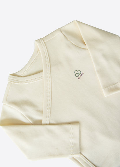 Organic Doppelgröße Langarm Wickel Body Cremeweiß New Basic