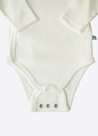 Organic Doppelgröße Langarm Wickel Body Weiß New Basic