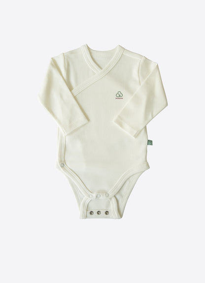 Organic Doppelgröße Langarm Wickel Body Weiß New Basic