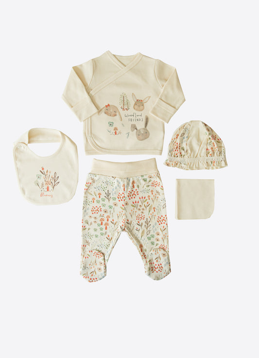 Organic Wood Friends 5-teiliges New Born Set