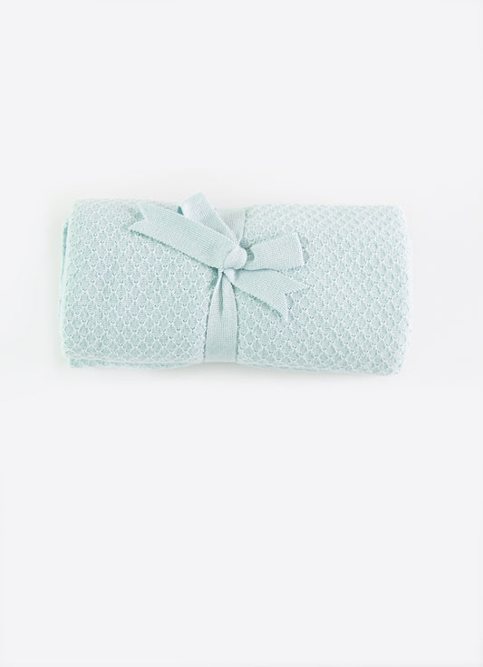 Organic Feine Strickdecke 90x100 cm Blau